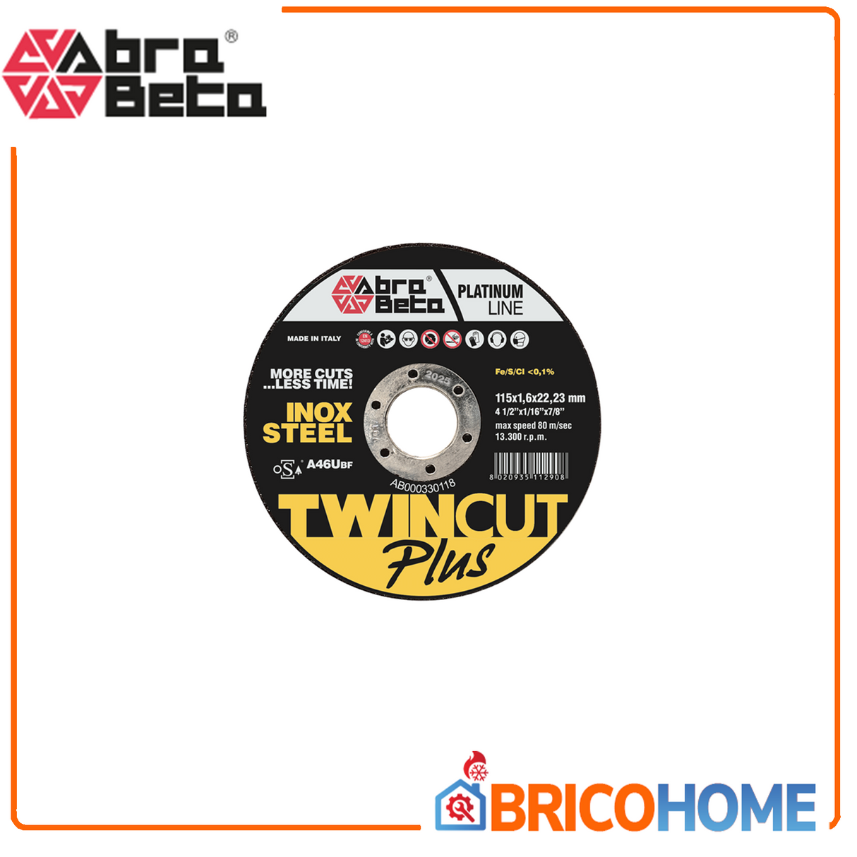 Twincut Plus Edelstahl- und Stahl-Trennscheibe Durchmesser 115 – Dicke 1,6 mm