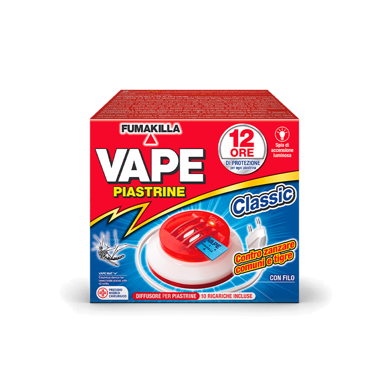 VAPE Diffusore per piastrine con filo + 10 piastrine Classic