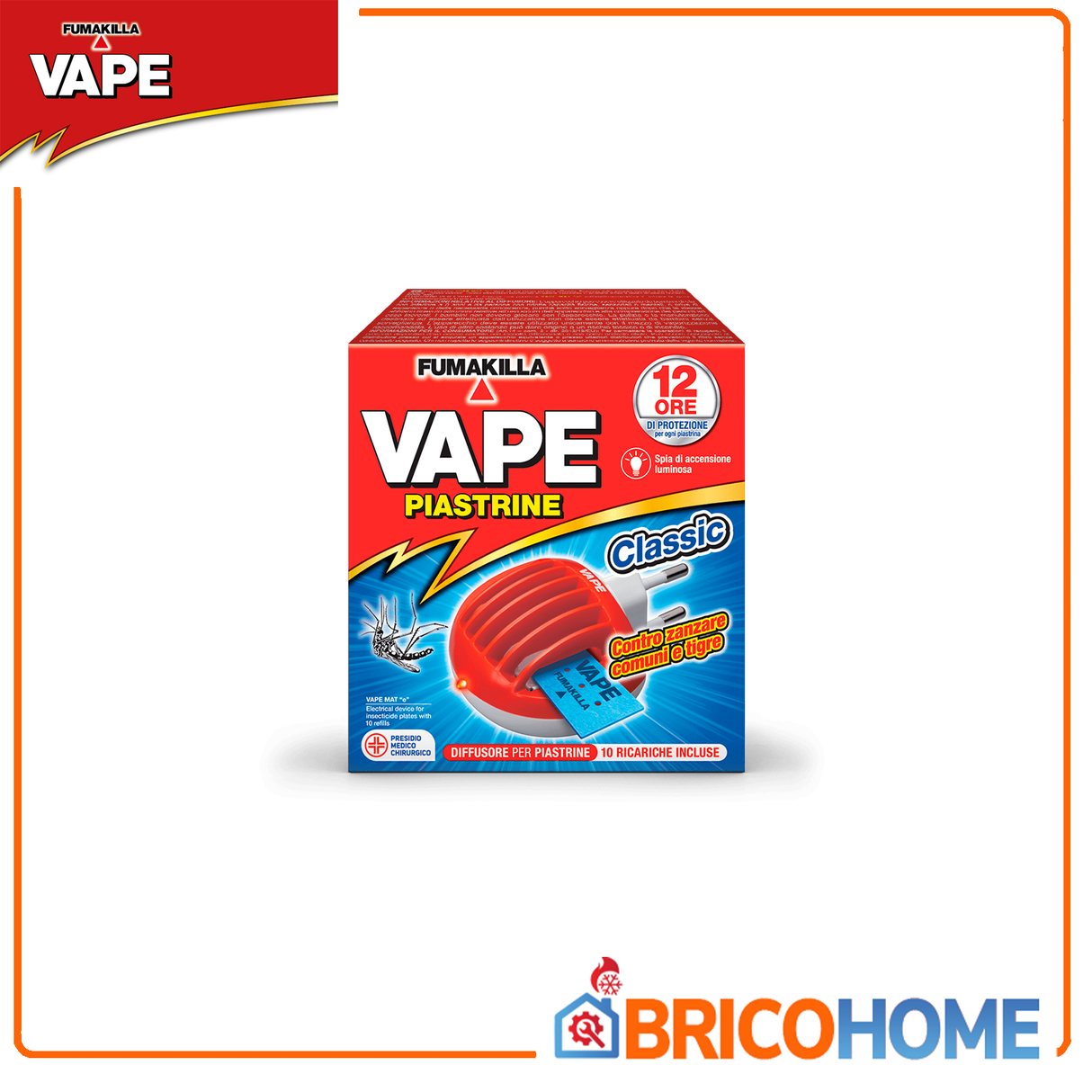 VAPE Diffusore per piastrine con spina + 10 piastrine Classic