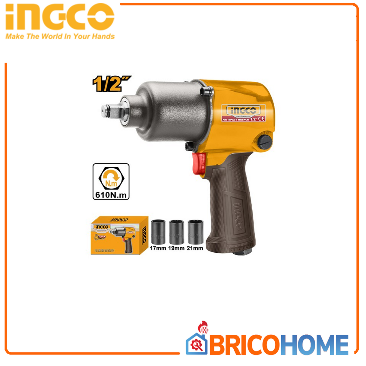 INGCO Avvitatore pneumatico attacco 1/2 pollice 610Nm