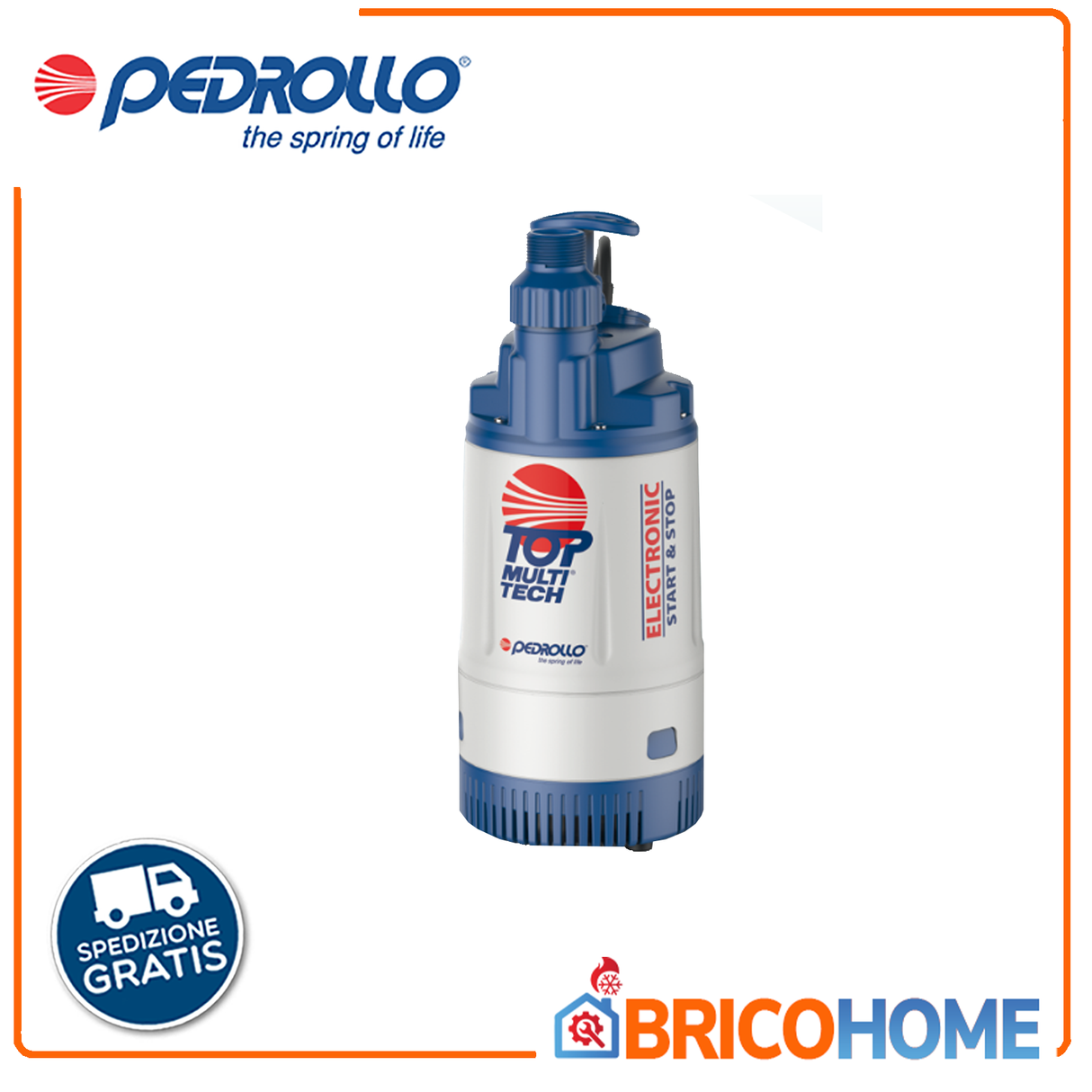 PEDROLLO TOP MULTI TECH 2 - 0.75HP automatic multi-impeller submersible electric pump