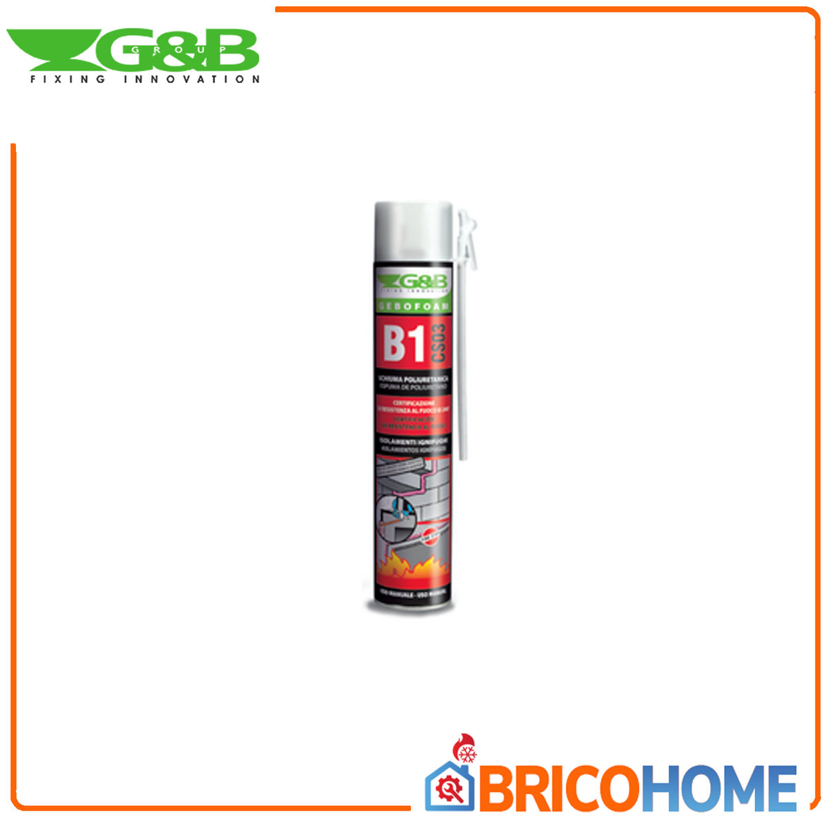 Selbstverlöschender feuerbeständiger Polyurethanschaum TYP B1 750 ml GEBOFOAM