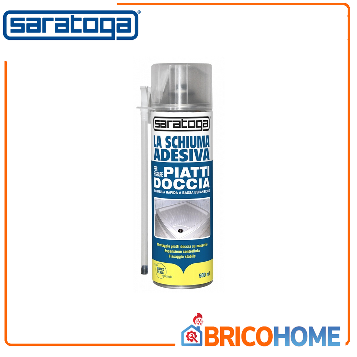 Saratoga Schiuma Adesiva per Fissare Piatti Doccia 500ml