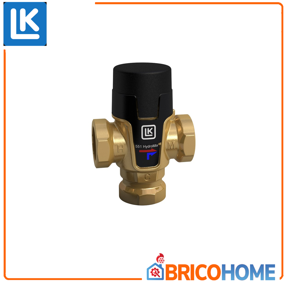 Miscelatore termostatico per Solare Termico 3/4'' LK 551 HydroMix con raccordi e valvole di ritegno