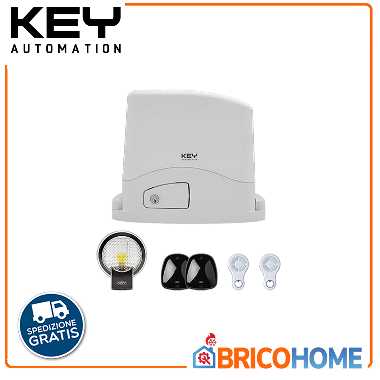 Key Automation Kit automazione per cancelli scorrevoli fino a 400 Kg 24V 900KTU4324ES