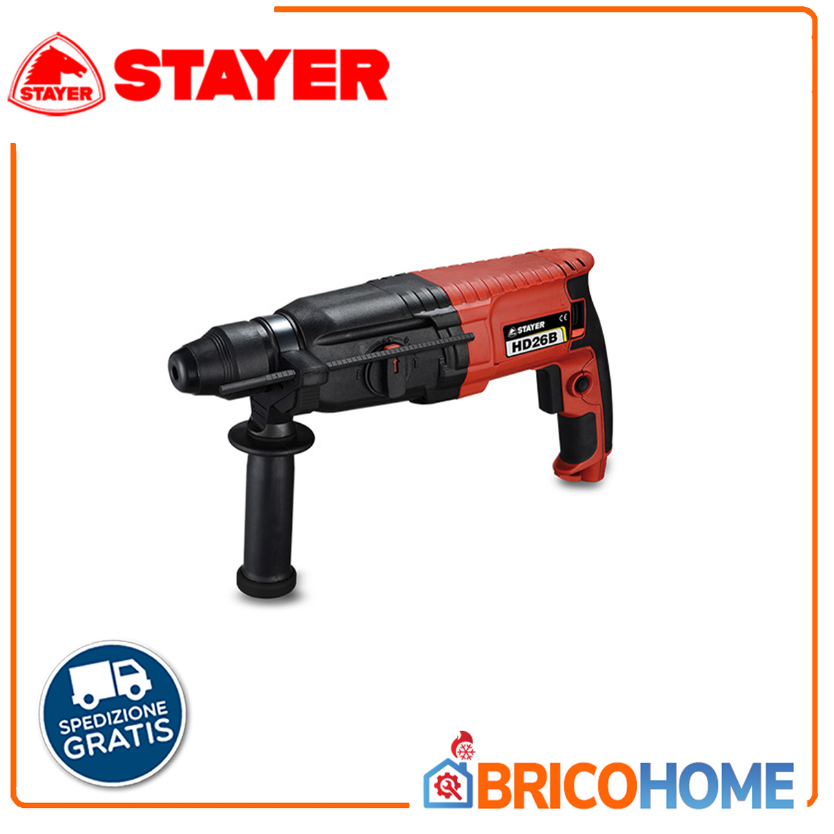 STAYER Martello Tassellatore SDS-Plus 800W 3 Funzioni - HD 26 BK