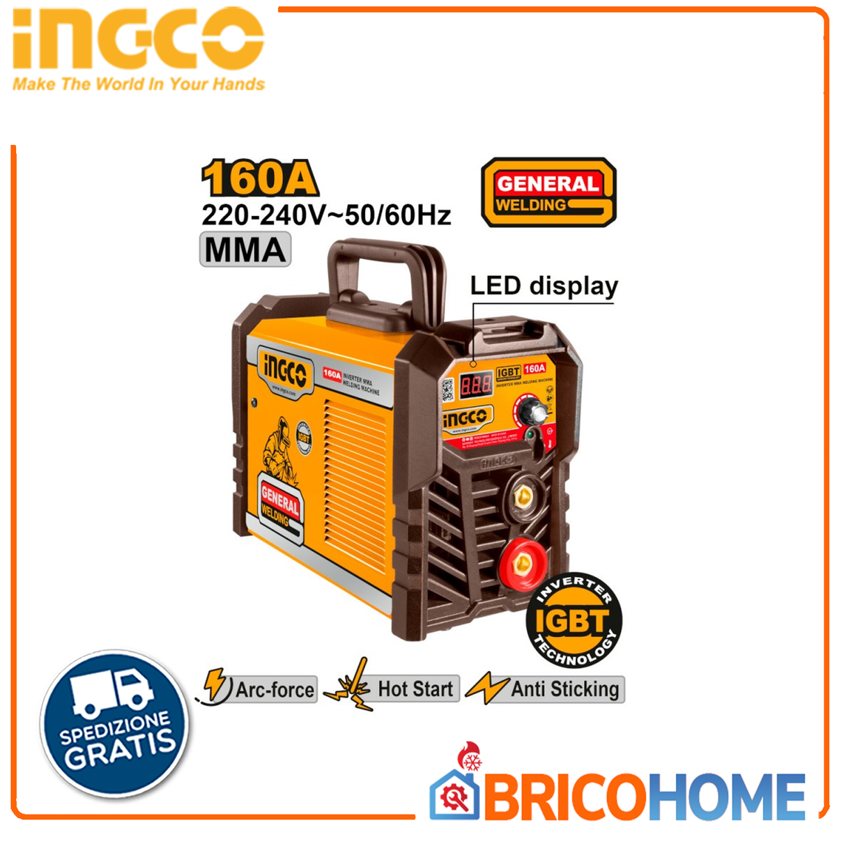 MMA 160A invert welding machine with INGCO accessories