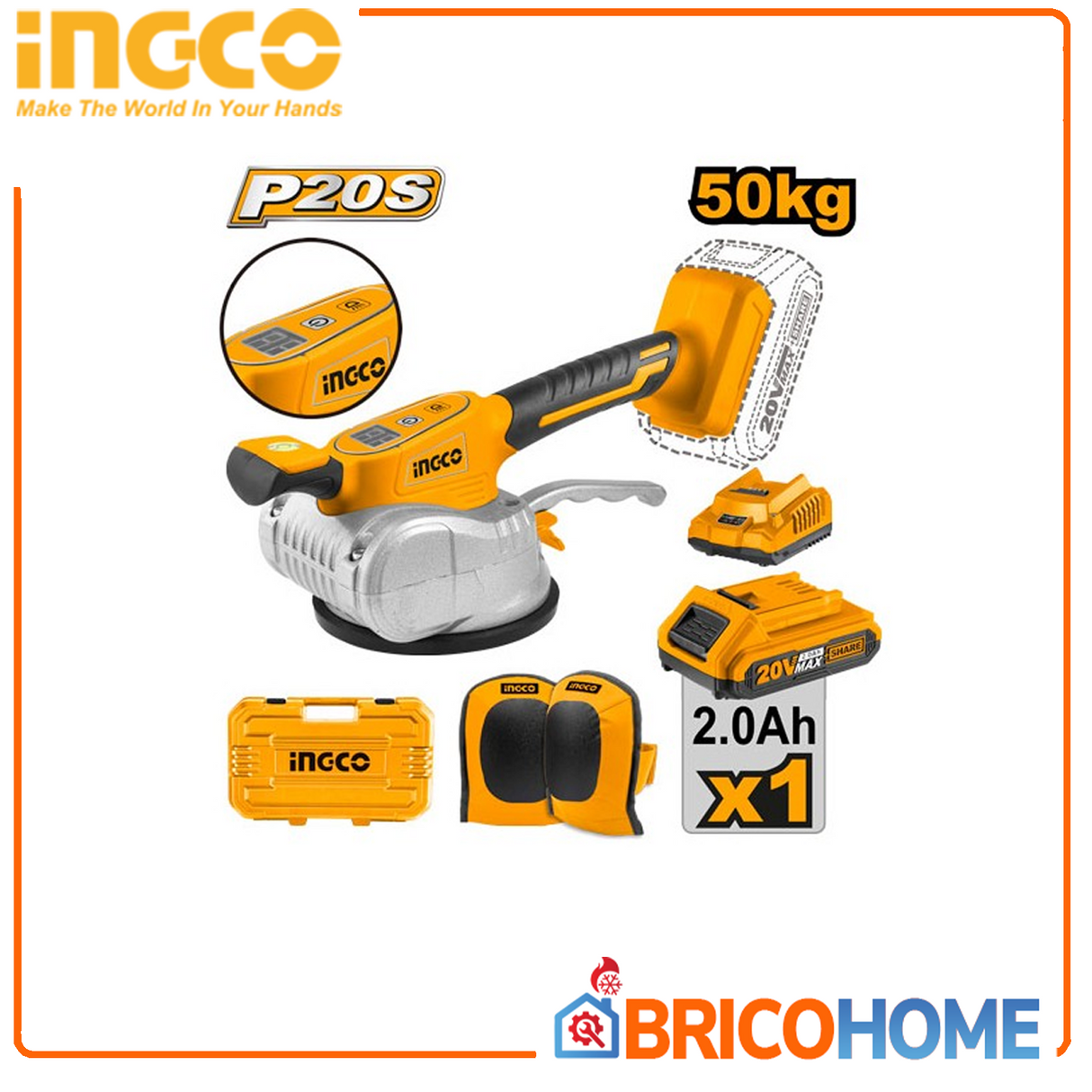 INGCO Ventosa vibrante per piastrelle 20V CTVLI20101