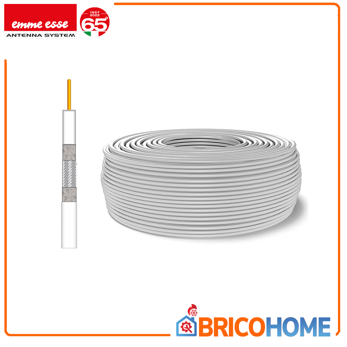 5-mm-TV-Kabel der Klasse A auf einer 200-Meter-Rolle – Emme Esse