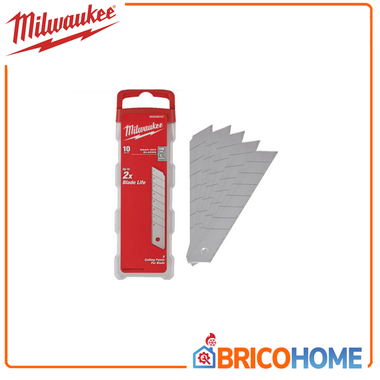 Lama di ricambio a spezzare per taglierino 18mm, 10 pezzi - MILWAUKEE