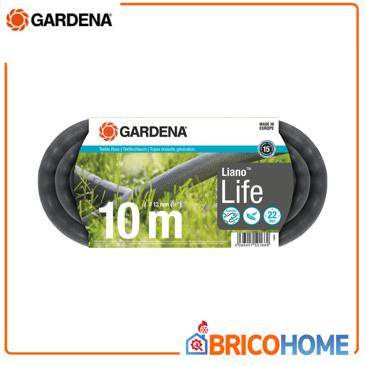 Tubo da giardino Liano™ Life 10mt 13 mm (1/2") - GARDENA