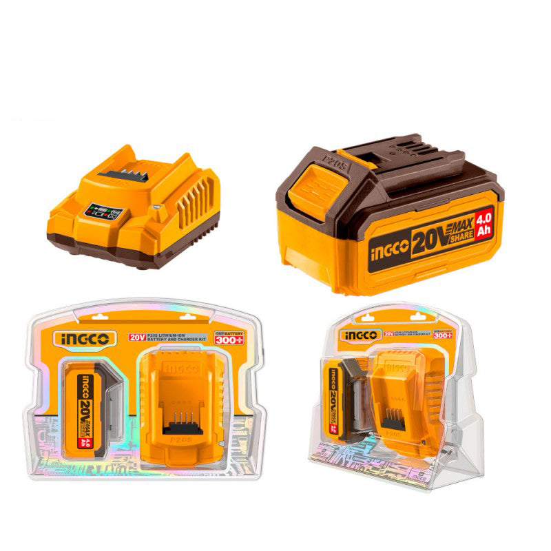 4-Ah-Akku + Ladegerät-Kit (FBLI2002+FCLI2001E) INGCO