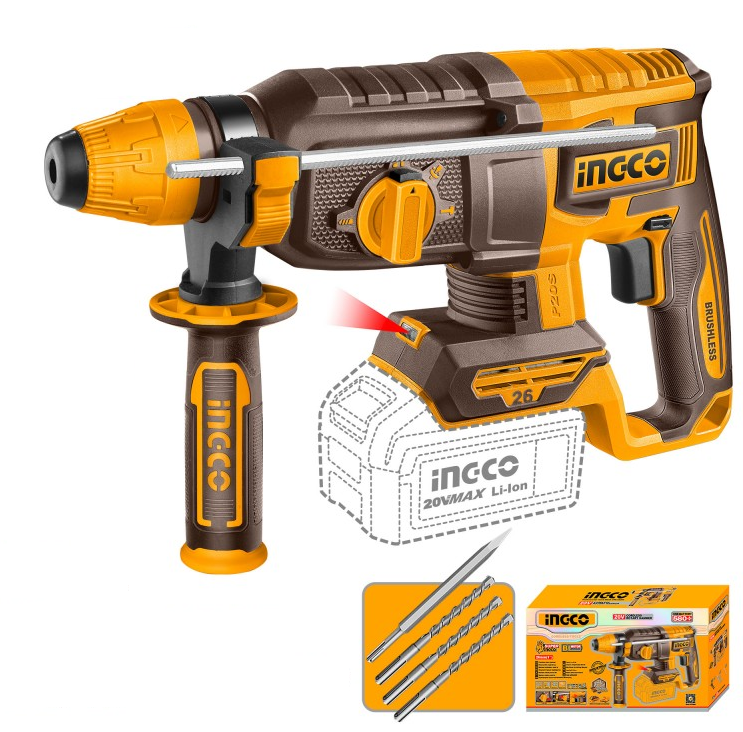 INGCO – Martello Tassellatore 20V Brushless SDS‑Plus nudo ( solo corpo ) – CRHLI20268
