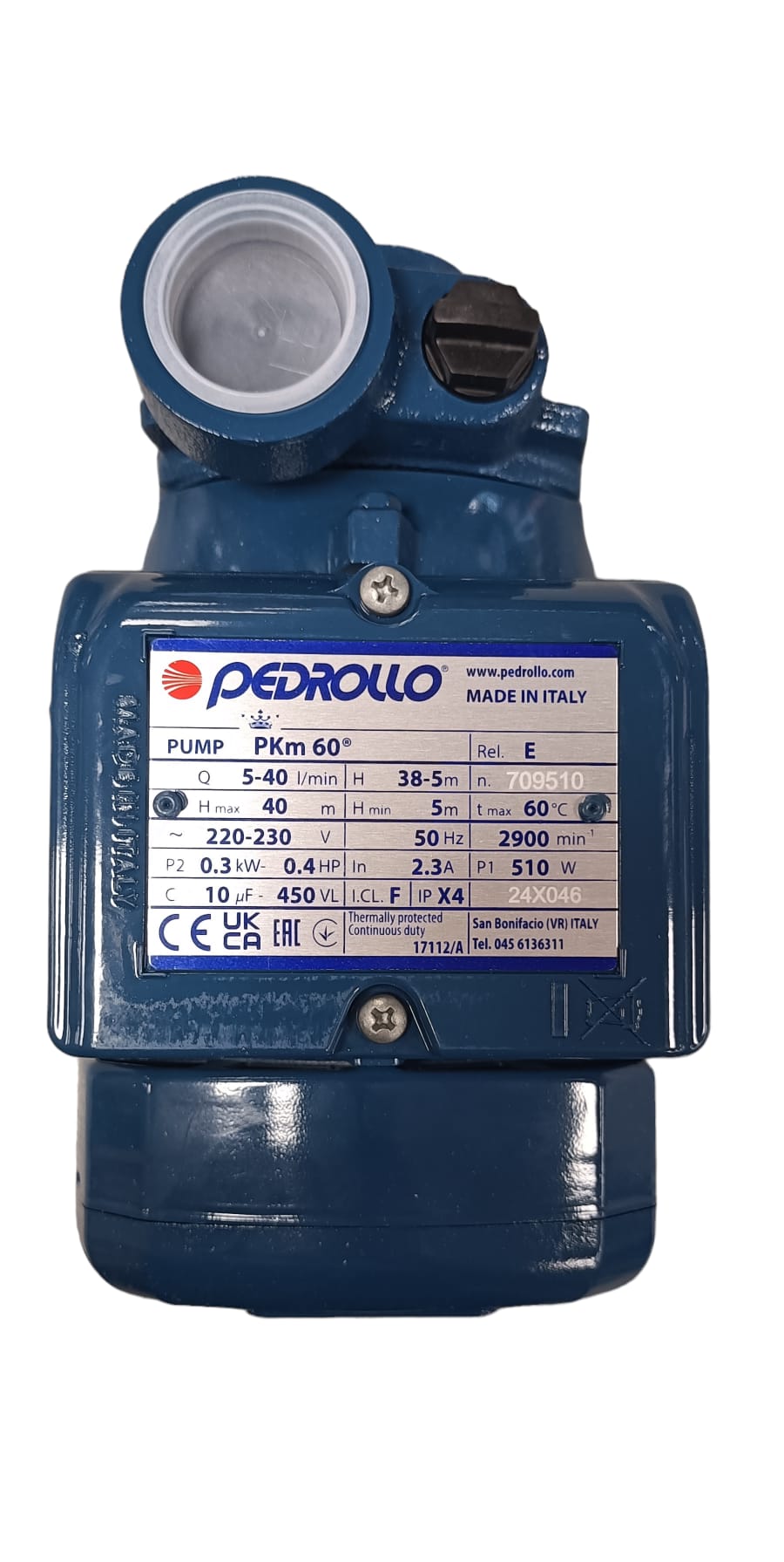 Pedrollo Elettropompa PKm 60 HP 0,40 con girante periferica monofase - RICONDIZIONATO