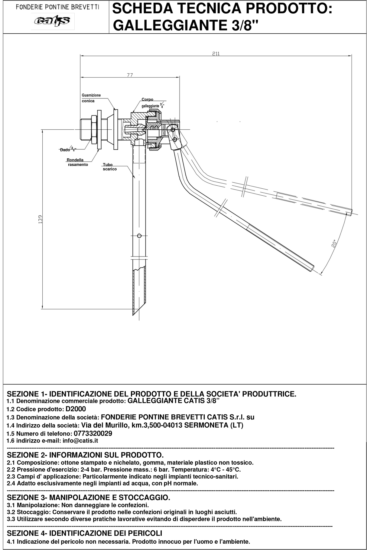 3/8" Catis Schwimmer