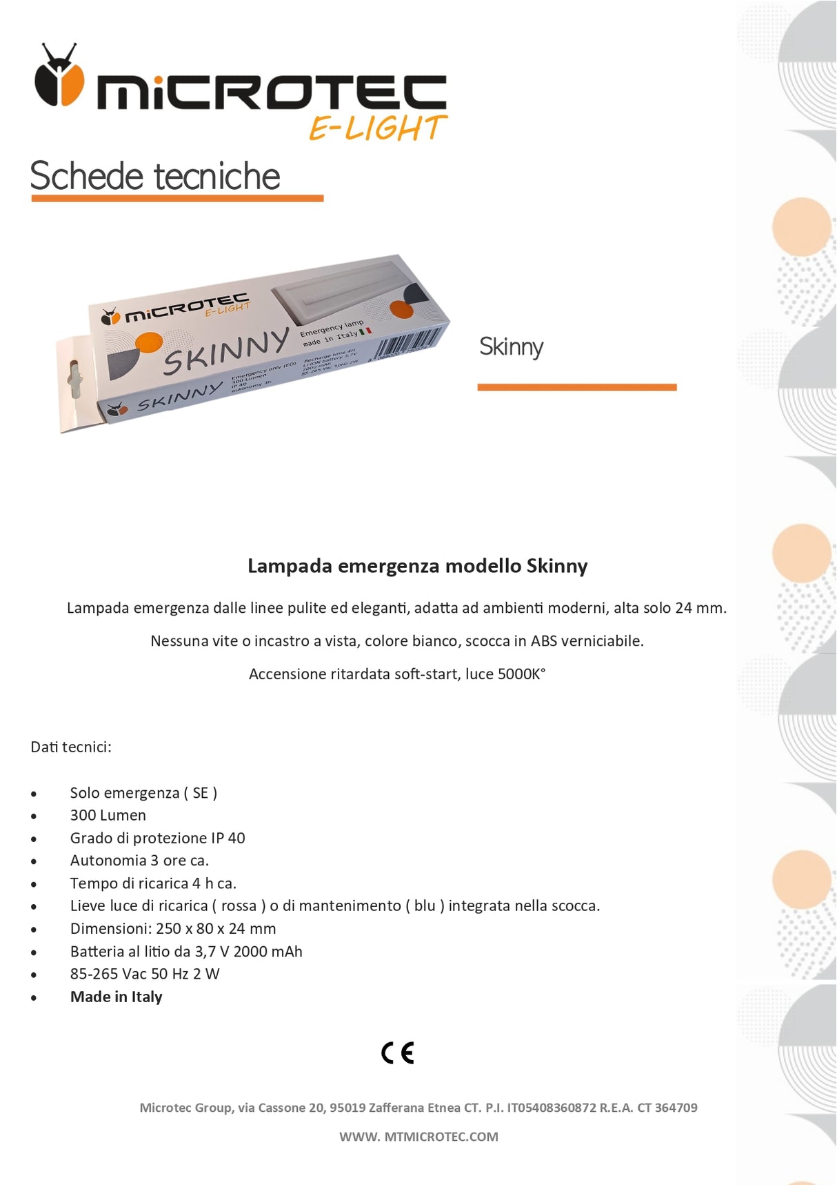 Microtec E-Light Skinny Notwandleuchte
