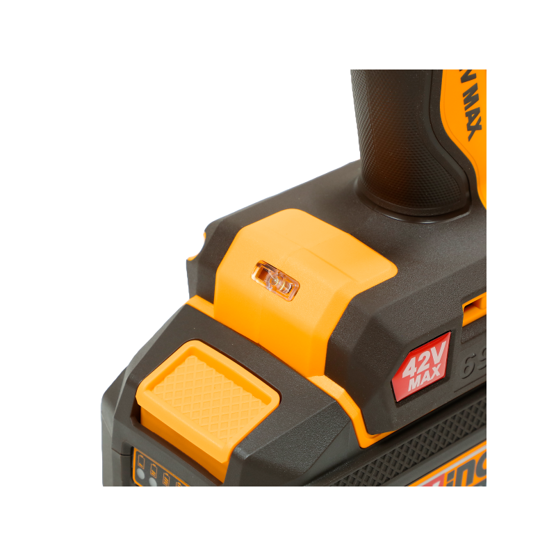 INGCO – Trapano Percussione Brushless 42V | 69Nm | Kit Batteria + 47 Accessori