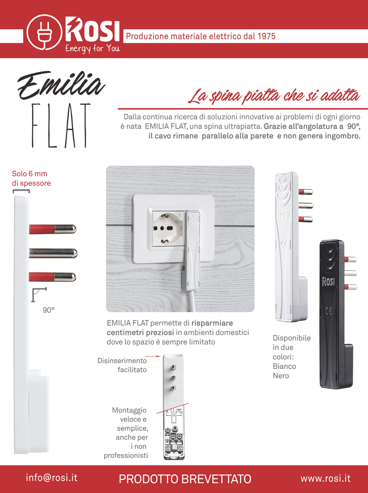 EMILIA FLAT Standard 16A ultraflacher Stecker