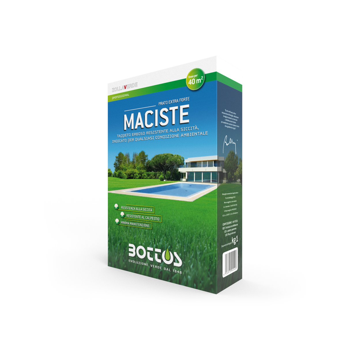 Maciste - Rasensamen - Ideal für trockene Gebiete - 1 kg Bottos