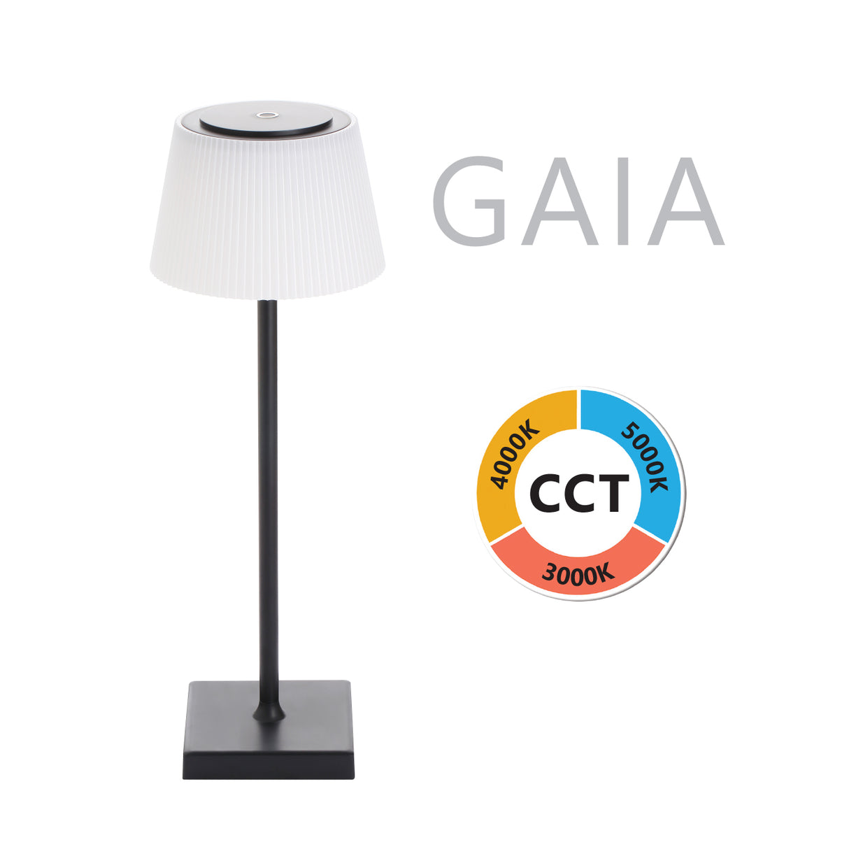 CCT LED-Tischleuchte, dimmbar und wiederaufladbar