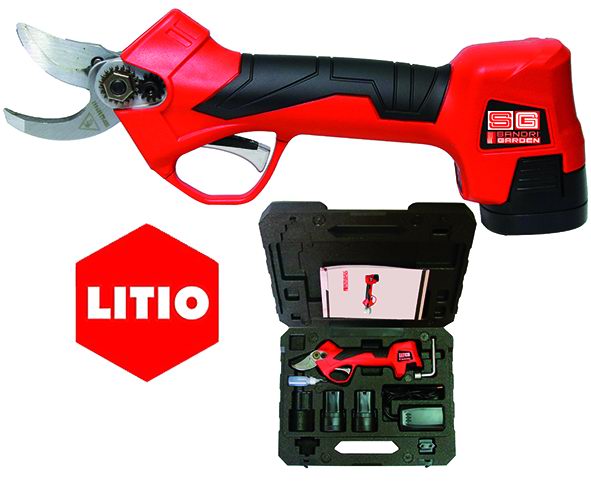 Forbici per potatura Brushless Sandri Garden SG-FP LI - con 2 batterie 14,4V 2Ah
