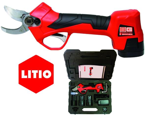 Forbici per potatura Brushless Sandri Garden SG-FP LI - con 2 batterie 14,4V 2Ah