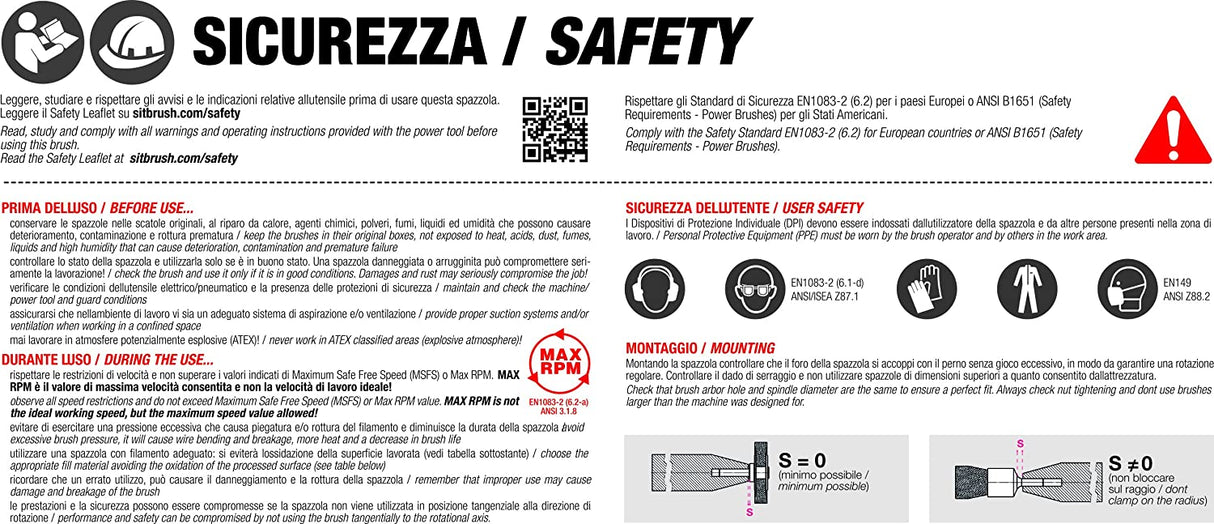 Spazzola per Decespugliatore per Giardinaggio in Nylon C0170 SIT con adattatori