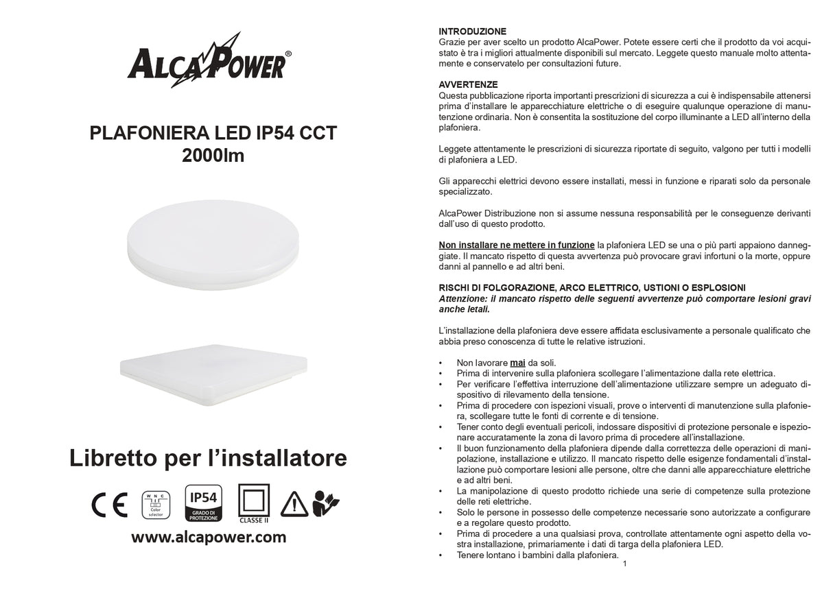 Plafoniera LED IP54 CCT 24W 2000lm rotonda bianca