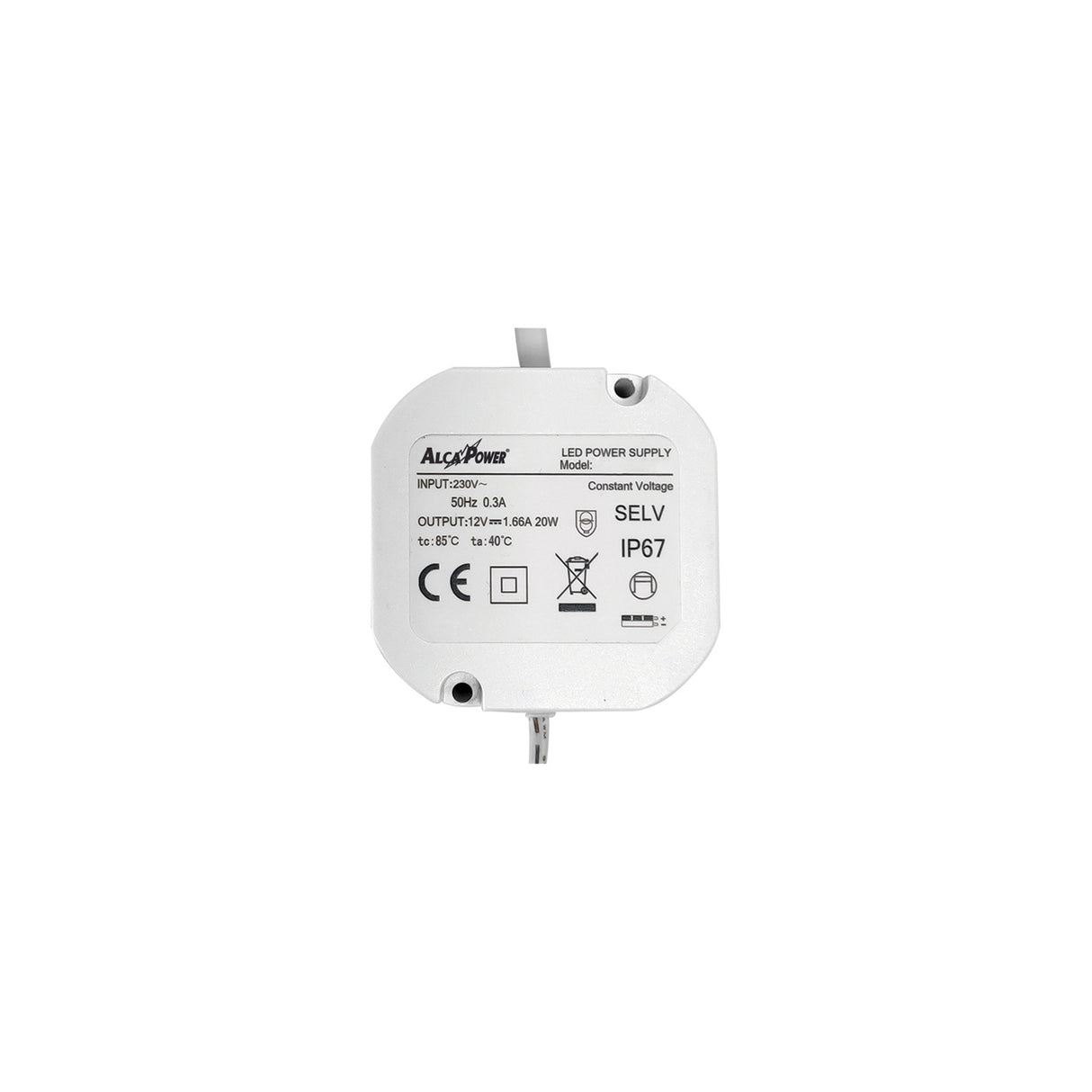 Eingebautes Schaltnetzteil IP67 12V DC 20W 1,66A