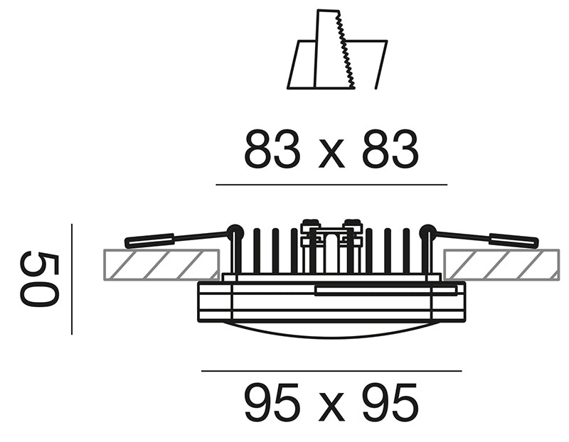 Quadratischer Einbaustrahler 10 W - 4000 K natürliches Licht - CARDEA - Gea Led