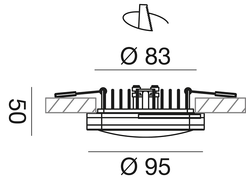 Runder Einbaustrahler 10W - 4000K natürliches Licht - CARDEA - Gea Led