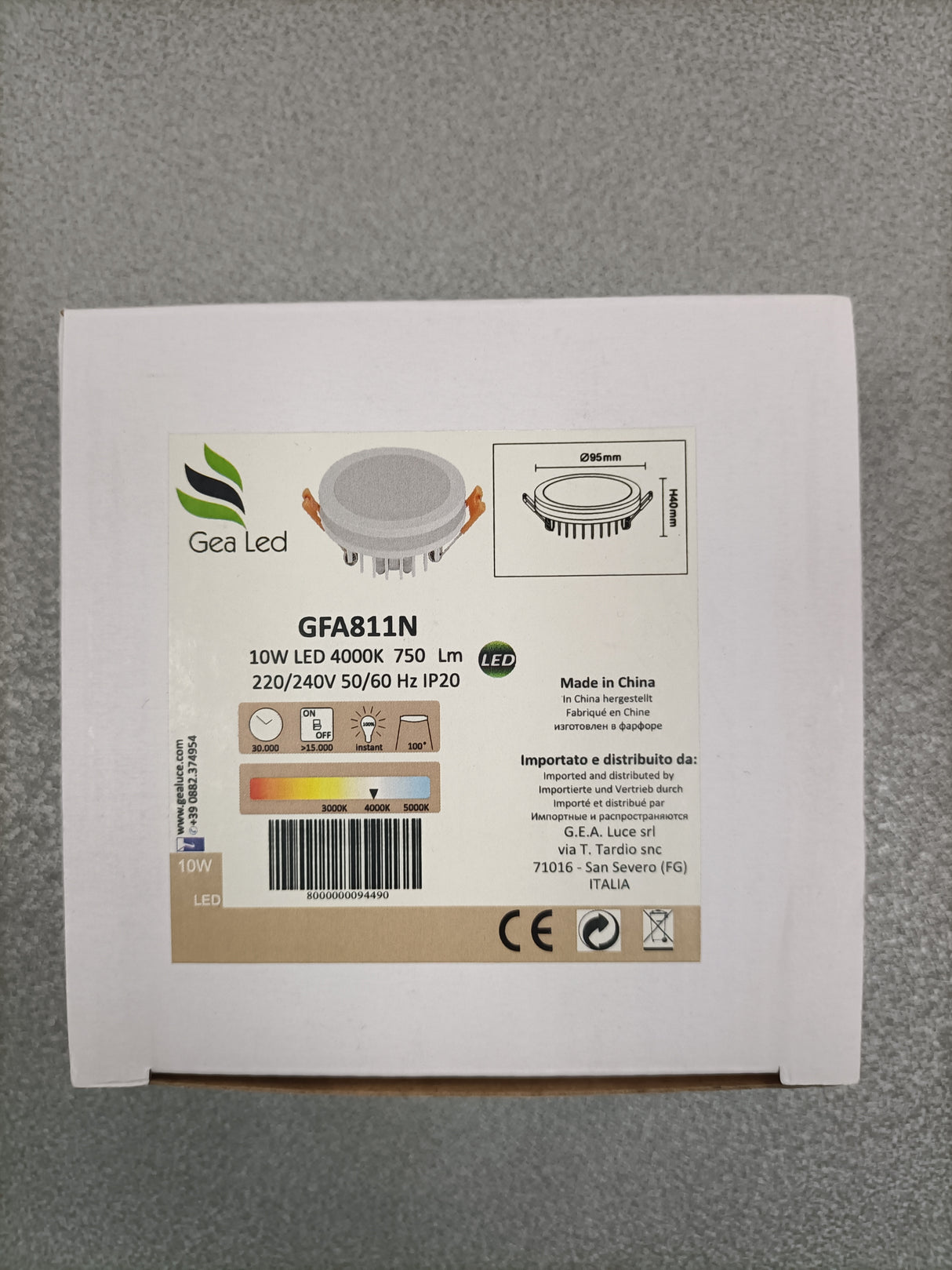 Runder Einbaustrahler 10W - 4000K natürliches Licht - CARDEA - Gea Led