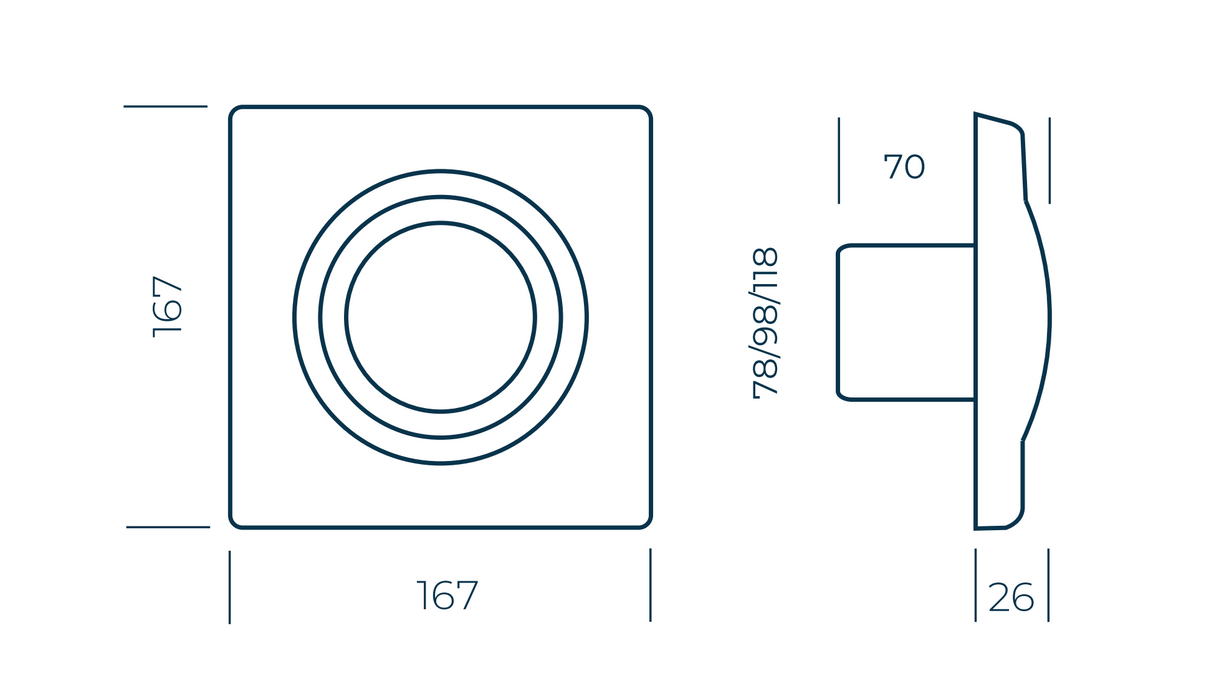 D.100 LUX759 wall-mounted electric axial fan, Ponente series