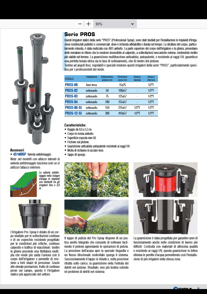 Static sprinkler HUNTER PRO-02 connection 1/2" lift 5 cm