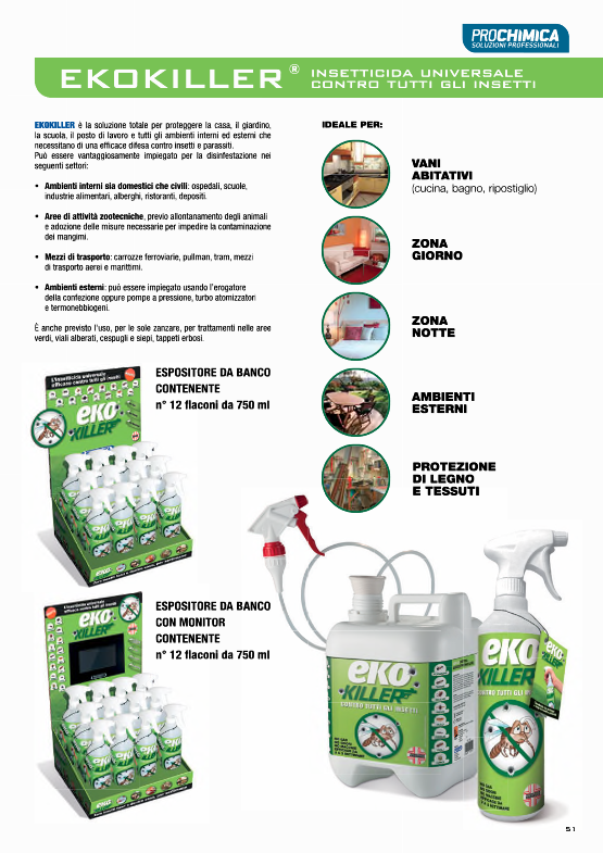 Universal insecticide against all insects EKOKILLER - PROCHEMISTRY