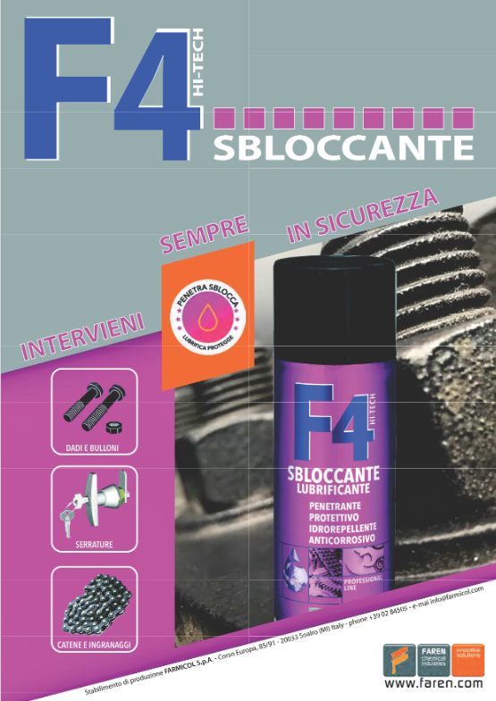 Sbloccante lubrificante multiuso doppia erogazione FAREN F4 400ml