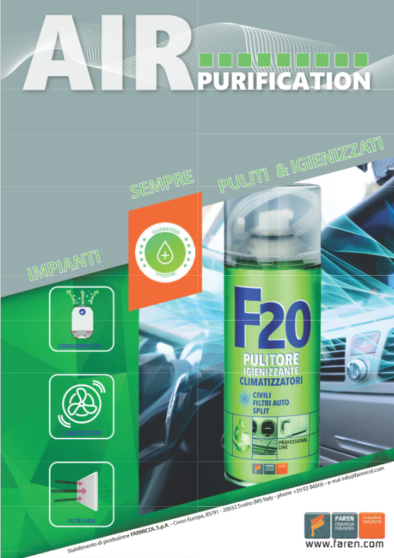 F20 FAREN disinfectant sanitizing spray for air conditioners and air conditioners