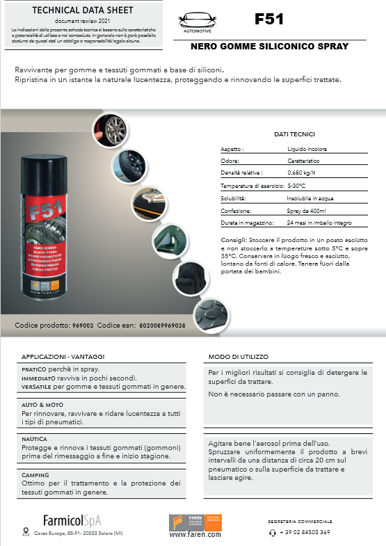 Beleberspray für schwarzen Gummi 400ml F51 FAREN