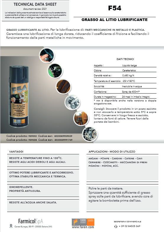 400 ml F54 FAREN Lithium-Sprühfett