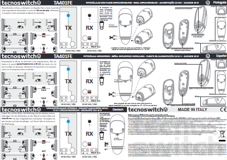 Coppia fotocellule a infrarossi da incasso 12/24V Tecno Switch