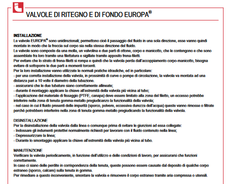 Brass check valve 1/2 (DN 15) EUROPA® ITAP