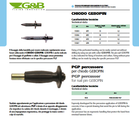 Percussion nails 4x18 for band fixing 200pcs - GEBOPIN