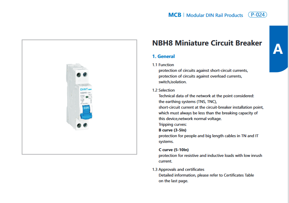 Interruttore magnetotermico compatto 1 modulo - 1P+N 4,5kA Curva C - CHINT
