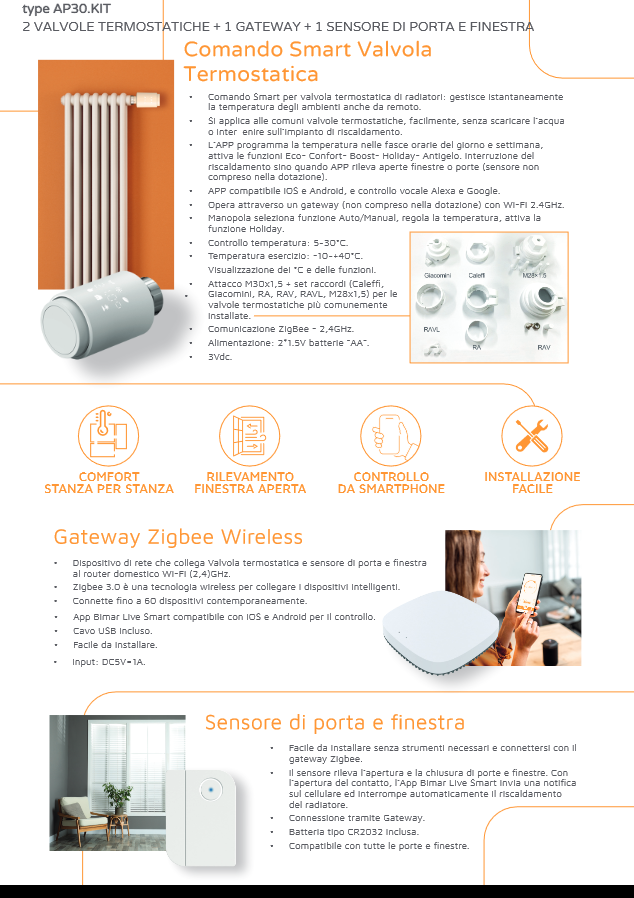 Kit Smart per gestione domotica delle valvole termostatiche - BIMAR