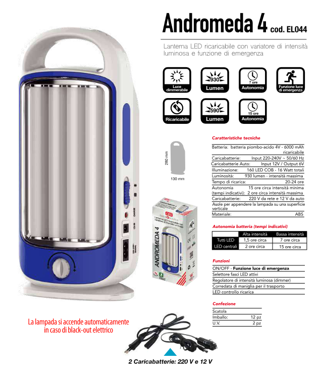 Wiederaufladbare LED-Lampe 930 Lumen – Andromeda 4