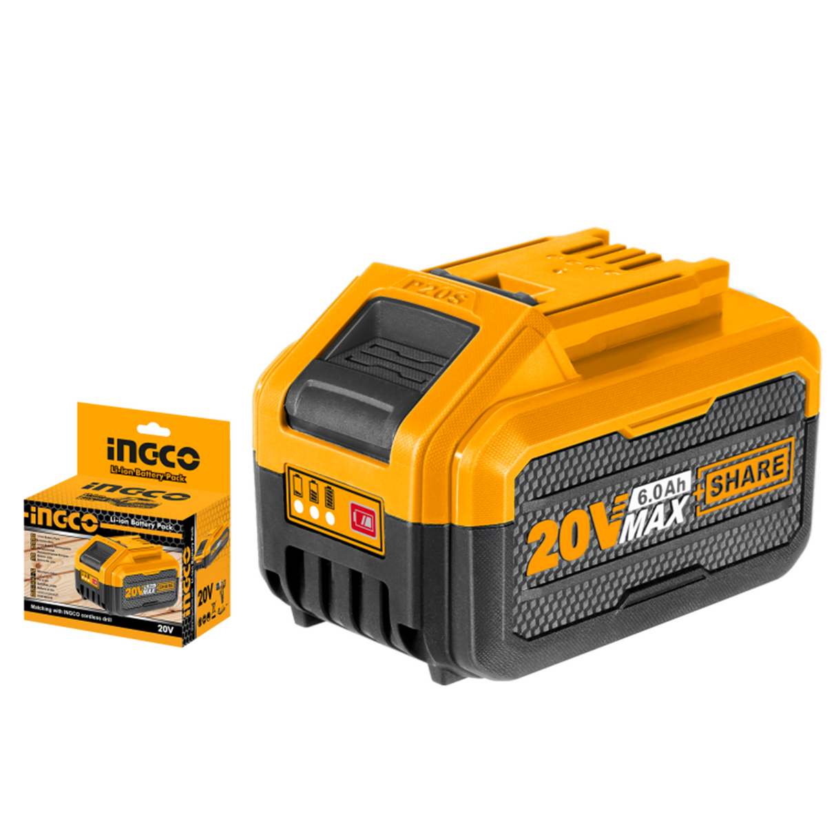 INGCO 20V 6,0Ah Lithium-Ionen-Akku