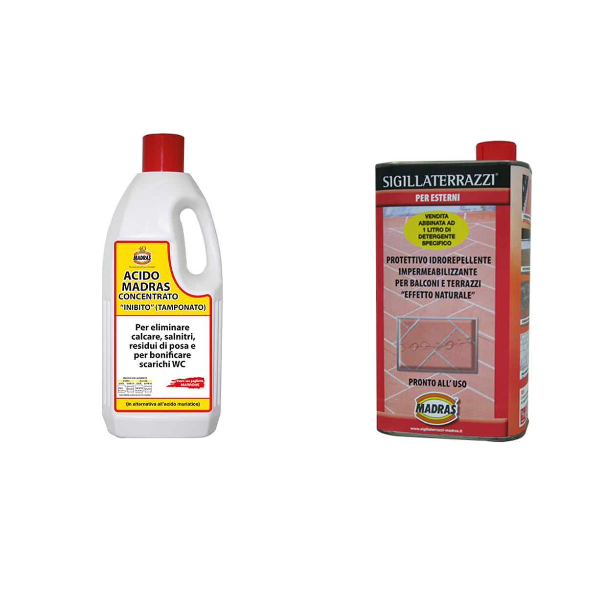 MADRAS Protettivo idrorepellente SIGILLATERRAZZI + Acido tamponato concentrato