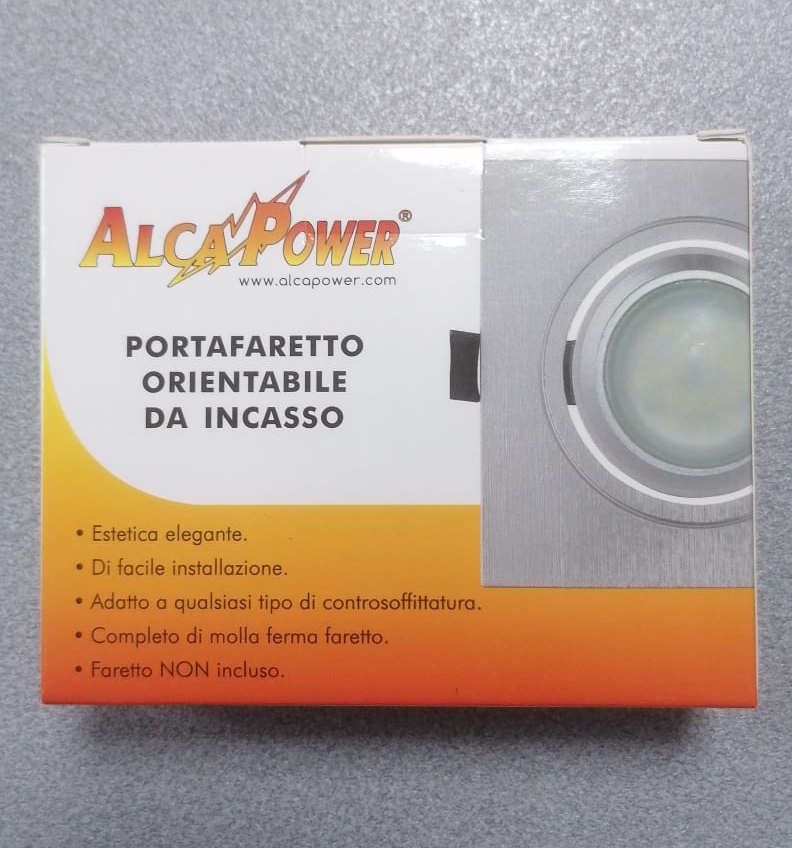 Portafaretto quadro argento orientabile da incasso - La Fattoria
