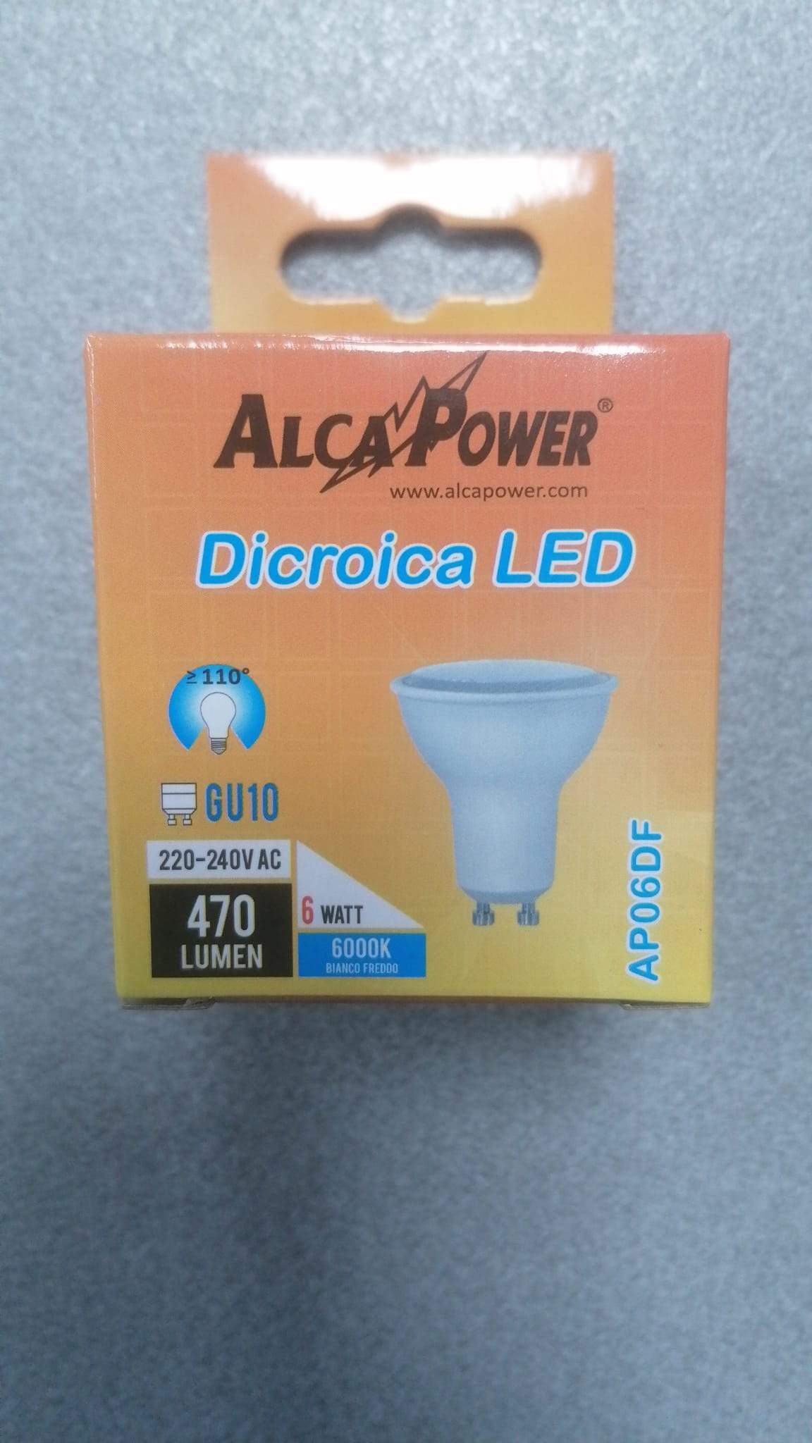 Lampadina dicroica GU10 a led 6W 470lm luce fredda 6000K - La Fattoria