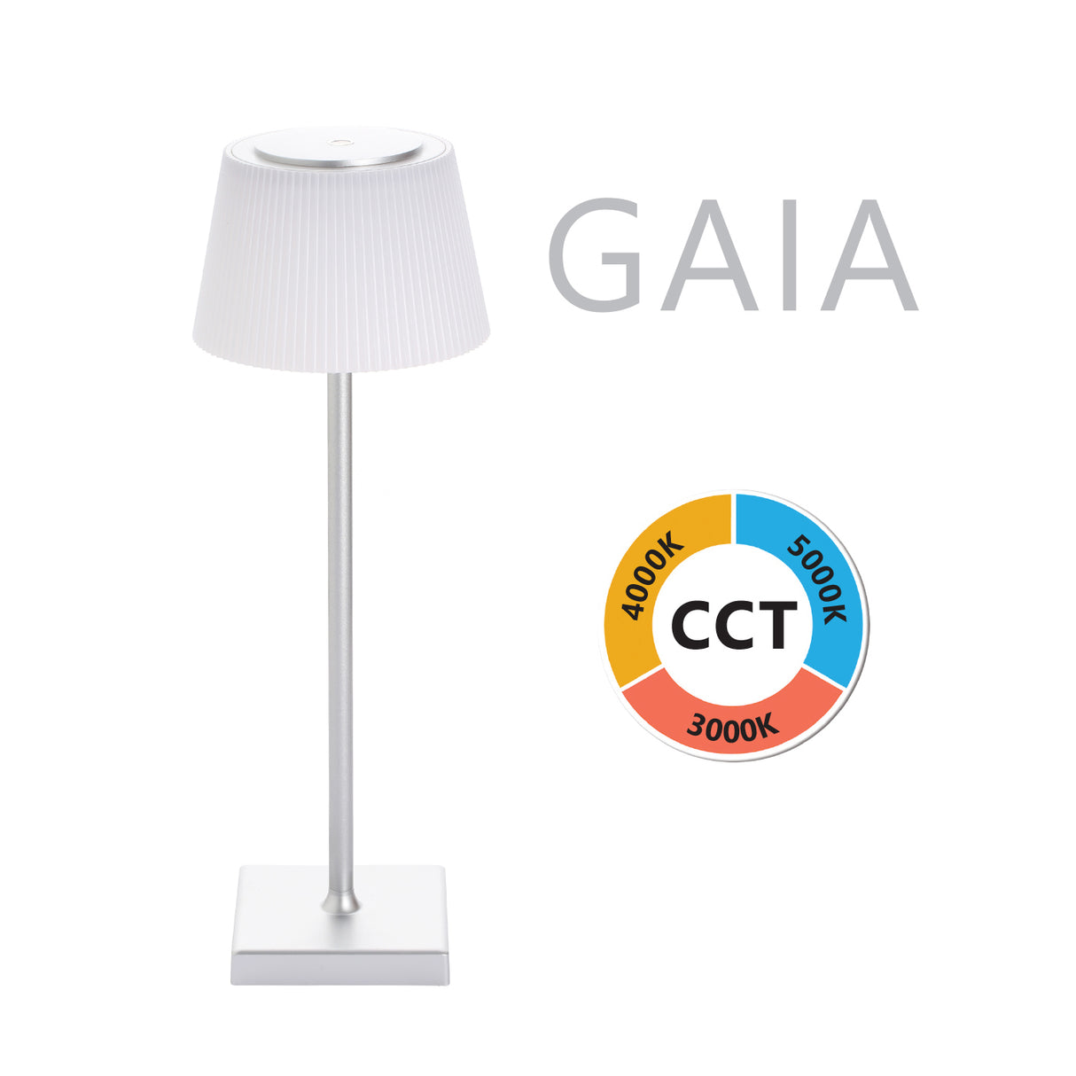 CCT LED-Tischleuchte, dimmbar und wiederaufladbar